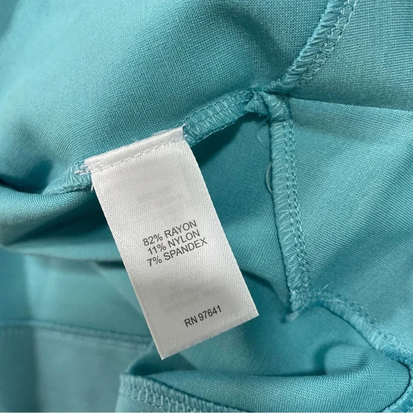 J Jill Double Face Jersey Split Neck Top Blue - Picture 4 of 7